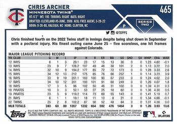 2023 Topps - Gold Foil #465 Chris Archer Back