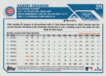 2023 Topps - Rainbow Foil #379 Dansby Swanson Back