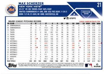 2023 Topps - Royal Blue #21 Max Scherzer Back
