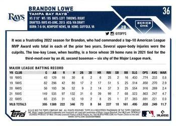 2023 Topps - Royal Blue #36 Brandon Lowe Back