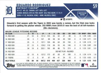 2023 Topps - Royal Blue #59 Eduardo Rodriguez Back