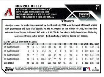 2023 Topps - Royal Blue #71 Merrill Kelly Back