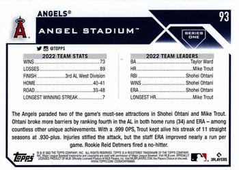 2023 Topps - Royal Blue #93 Los Angeles Angels Back