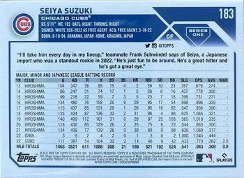 2023 Topps - Royal Blue #183 Seiya Suzuki Back