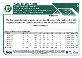 2023 Topps - Gold #6 Paul Blackburn Back