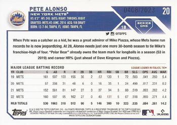 2023 Topps - Gold #20 Pete Alonso Back