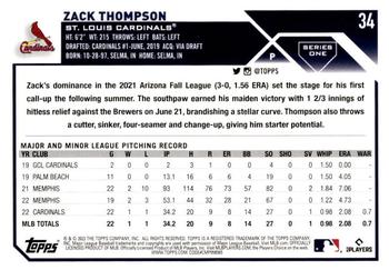 2023 Topps - Gold #34 Zack Thompson Back
