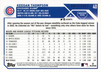 2023 Topps - Gold #40 Keegan Thompson Back