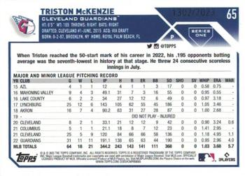 2023 Topps - Gold #65 Triston McKenzie Back