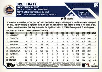 2023 Topps - Gold #89 Brett Baty Back