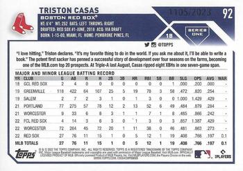2023 Topps - Gold #92 Triston Casas Back