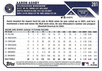 2023 Topps - Gold #281 Aaron Ashby Back