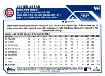 2023 Topps - Gold #444 Javier Assad Back