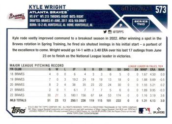 2023 Topps - Gold #573 Kyle Wright Back