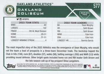 2023 Topps - Gold #577 Oakland Athletics Back
