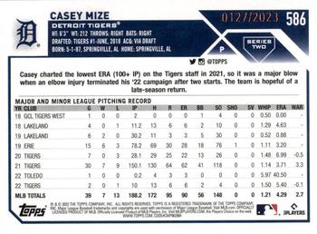 2023 Topps - Gold #586 Casey Mize Back