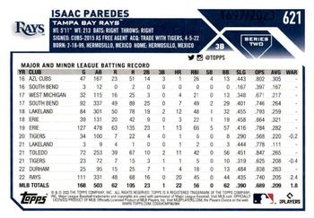 2023 Topps - Gold #621 Isaac Paredes Back