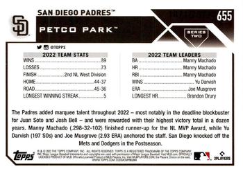2023 Topps - Gold #655 San Diego Padres Back