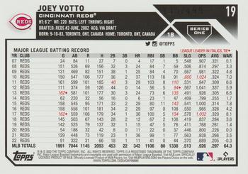 2023 Topps - Green Foil #19 Joey Votto Back