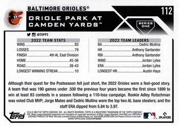 2023 Topps - Green Foil #112 Baltimore Orioles Back