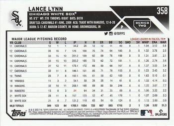 2023 Topps - Green Foil #358 Lance Lynn Back