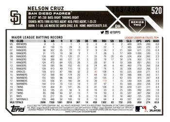 2023 Topps - Green Foil #520 Nelson Cruz Back