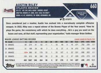 2023 Topps - Green Foil #660 Austin Riley Back