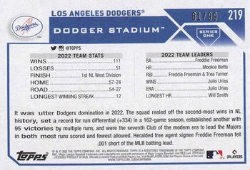 2023 Topps - Vintage Stock #219 Los Angeles Dodgers Back