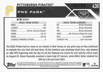 2023 Topps - Vintage Stock #430 Pittsburgh Pirates Back