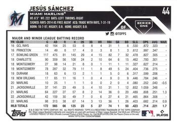2023 Topps - Black #44 Jesus Sanchez Back