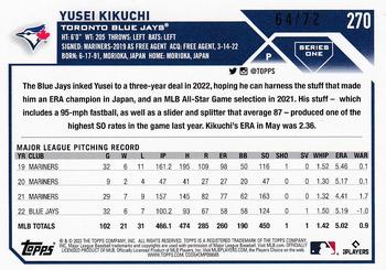2023 Topps - Black #270 Yusei Kikuchi Back