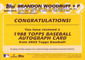 2023 Topps - 1988 Topps Baseball 35th Anniversary Autographs (Series One) #88BA-BWO Brandon Woodruff Back