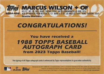 2023 Topps - 1988 Topps Baseball 35th Anniversary Autographs (Series One) #88BA-MW Marcus Wilson Back