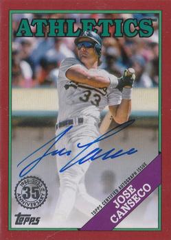 2023 Topps - 1988 Topps Baseball 35th Anniversary Autographs Red (Series One) #88BA-JCA Jose Canseco Front