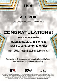 2023 Topps - Baseball Stars Autographs (Series One) #BSA-AP A.J. Puk Back