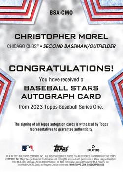 2023 Topps - Baseball Stars Autographs (Series One) #BSA-CMO Christopher Morel Back