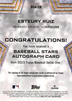 2023 Topps - Baseball Stars Autographs (Series One) #BSA-ER Esteury Ruiz Back
