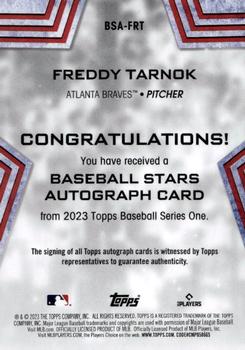 2023 Topps - Baseball Stars Autographs (Series One) #BSA-FRT Freddy Tarnok Back