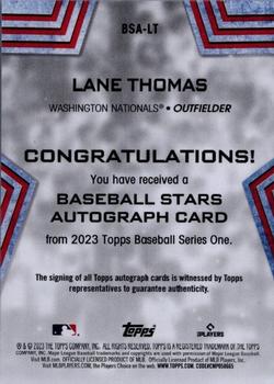 2023 Topps - Baseball Stars Autographs (Series One) #BSA-LT Lane Thomas Back