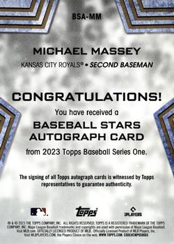 2023 Topps - Baseball Stars Autographs (Series One) #BSA-MM Michael Massey Back