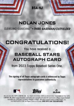 2023 Topps - Baseball Stars Autographs (Series One) #BSA-NJ Nolan Jones Back