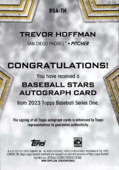 2023 Topps - Baseball Stars Autographs (Series One) #BSA-TH Trevor Hoffman Back