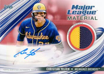 2023 Topps - Major League Material Autograph Relics Red (Series One) #MLMA-CY Christian Yelich Front