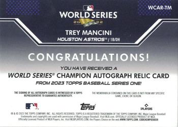 2023 Topps - World Series Champion Autograph Relics Red #WCAR-TM Trey Mancini Back