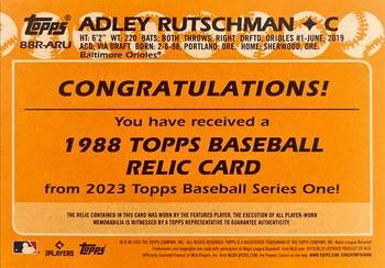 2023 Topps - 1988 Topps Baseball 35th Anniversary Relics (Series One) #88R-ARU Adley Rutschman Back