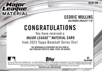 2023 Topps - Major League Material Relics (Series One) #MLM-CM Cedric Mullins Back