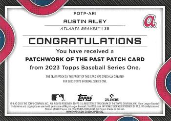 2023 Topps - Patchwork of the Past Commemorative Patch #POTP-ARI Austin Riley Back