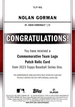 2023 Topps - Team Logo Commemorative Patch #TLP-NG Nolan Gorman Back