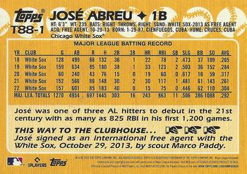 2023 Topps - 1988 Topps Baseball 35th Anniversary (Series One) #T88-1 José Abreu Back