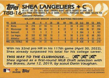 2023 Topps - 1988 Topps Baseball 35th Anniversary (Series One) #T88-16 Shea Langeliers Back